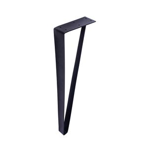 Massief stalen tafelpoot zwart design 15 bij 5 cm en hoogte 71 cm