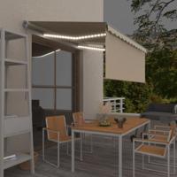 Luifel handmatig uittrekbaar rolgordijn en LED 3,5x2,5 m crème