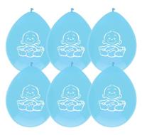 Haza Witbaard Ballonnen geboorte jongen zak a 6 stuks