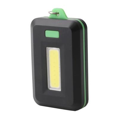 2 stuks 3W mini COB LED Zaklamp sleutelhanger Emergency Camping rugzak licht met 3 modi (groen)