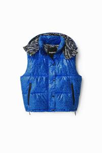 Gewatteerde bodywarmer met logo - BLUE - L