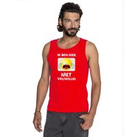 Ik ben hier niet vrijwillig tanktop/ mouwloos shirt rood heren