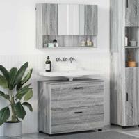 Badkamermeubelset met lade 2 pcs Grijs sonoma 76,5 x 35 x 64 cm