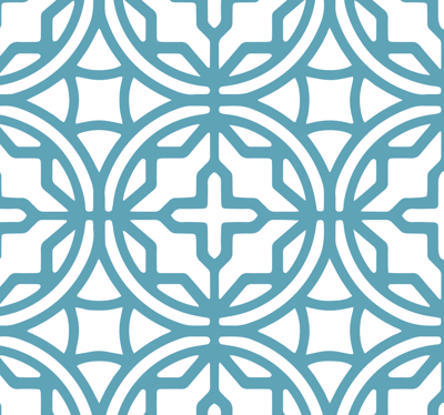 Geometrisch turkoois patroon vinyl tapijt blauw