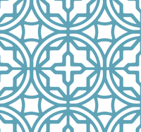 Geometrisch turkoois patroon vinyl tapijt blauw