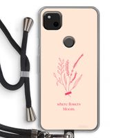 Where flowers bloom: Pixel 4a Transparant Hoesje met koord