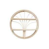 Planken DKD Home Decor Voor aan de muur Natuurlijk Rotan 2 Planken (60 x 14 x 60 cm)