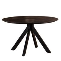 Giga Meubel - Eettafel Batti Robuust Zwart Rond 130cm - thumbnail