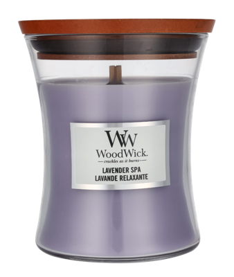Woodwick Lavender Spa Medium Hourglass Candle 0