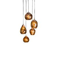 Fraaai - Elouise hanglamp 5L getrapt mix amber glas