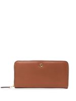 Lauren Ralph Lauren portefeuille en cuir à plaque logo - Marron
