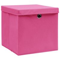 The Living Store Opbergboxen - Roze Nonwoven Stof - 32x32x32 cm - Inklapbaar - Met deksels - Levering bevat 10 stuks - thumbnail