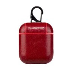 AirPods 1/2 hoesje Litchi PU Series - hard case - Rood
