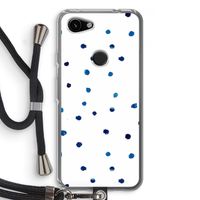 Blauwe stippen: Pixel 3a Transparant Hoesje met koord