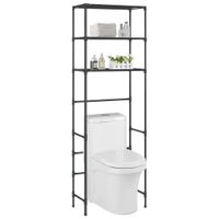 Opbergrek voor boven toilet 3-laags 53x28x169 cm zwart