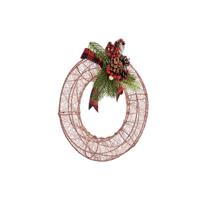 Kerstkroon 29 x 12 x 30 cm Metaal champagne