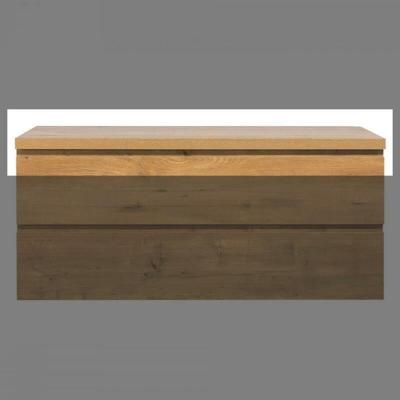 Badkamermeubel Tieme in mat eiken 120x50x48cm met topblad