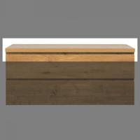 Badkamermeubel Tieme in mat eiken 120x50x48cm met topblad