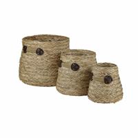 Mandenset DKD Home Decor Zeegras (30 x 30 x 28 cm)