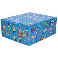2x Rollen inpakpapier/cadeaupapier Club van Sinterklaas blauw 200 x 70 cm - thumbnail