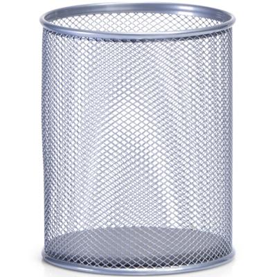 Zeller pennenbakje - rond - draadmetaal - zilver - 11 x 13 cm - kantoor benodigdheden