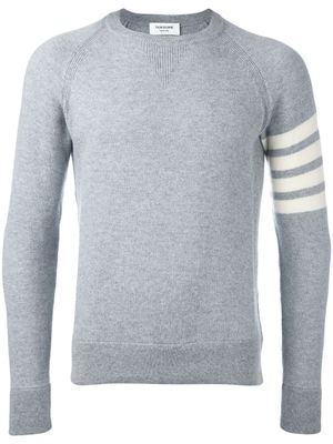 Thom Browne pull rayé en cachemire - Gris