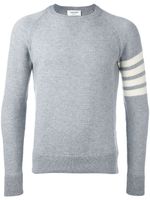 Thom Browne pull rayé en cachemire - Gris - thumbnail