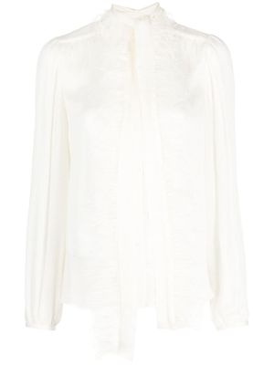 TWINSET blouse ornée de plumes à design superposé - Tons neutres