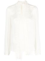 TWINSET layered feather-trim blouse - Tons neutres - thumbnail