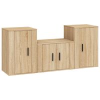 The Living Store TV-meubelset Sonoma Eiken - 1x 57x34.5x40cm - 2x 40x34.5x60cm - thumbnail