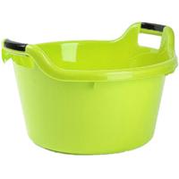 Plastic Forte Afwasbak - Set van 2x stuks - 17L - groen - 42 x 40 x 27 cm - met handvatten - teiltje