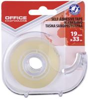 OFFICE products plakband, 19 mm x 33m, met afroller, transparant, op blister