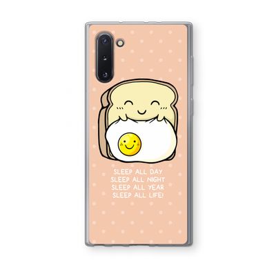 Sleep All Day: Samsung Galaxy Note 10 Transparant Hoesje