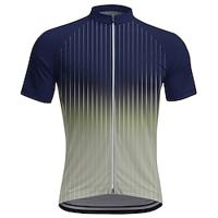 Voor heren Wielrenshirt Korte mouw Fietsen T-shirt Kleding Bovenlichaam met 3 achterzakken Bergracen Wegwielrennen Sneldrogend Rits Aan De Voorzijde Lampenkatoen Marine Paars Grijs Verloop Spandex Lightinthebox