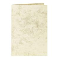 Correspondentiekaart Papicolor dubbel 105x148mm marmer ivoor pak à 6 stuks