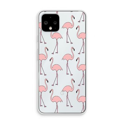 Anything Flamingoes: Pixel 4 Transparant Hoesje