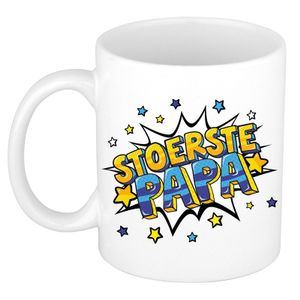 Stoerste papa cadeau mok / beker wit 300 ml