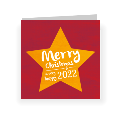 Kerstkaart met oranje ster (proefdruk)