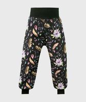 Waterproof Softshell Pants Flowers And Feathers Black - thumbnail