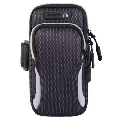 Multifunctionele universele dubbellaagse rits sport arm Case telefoon tas met oortelefoon gat voor 6 6 inch of lager smartphones (grijs)