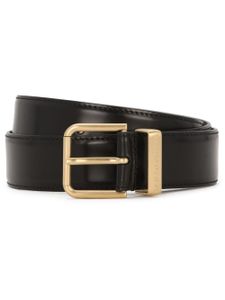 Dolce & Gabbana ceinture en cuir à logo gravé - Noir