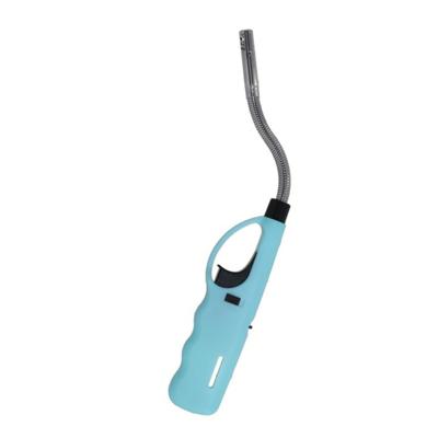 Flame Classics Gasaansteker - flexibele hals - BBQ/keuken/haard aansteker - blauw - 27 cm