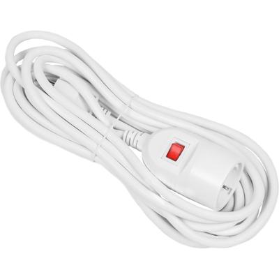 Verlengsnoer - 5 meter - 3x1.5 mm - met schakelaar - wit - RA