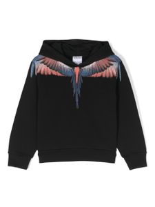 Marcelo Burlon County Of Milan Kids hoodie en coton biologique à imprimé Wings - Noir