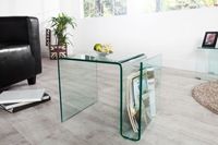 Extravagante glazen salontafel FANTOME 50cm bijzettafel met opbergvak voor tijdschriften transparant - 22860