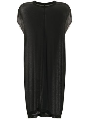 Rick Owens t-shirt long à effet de transparence - Noir