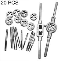 20 stuks multi specificatie kraan en sterven combinatie Set Hand metrische draad tappen moersleutel Lier