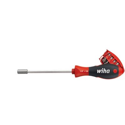Wiha Magazin-Bithalter 8-tlg. im Soft-Finish Griff 32901 Magazijnbithouder, magnetisch, 1/4