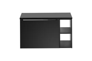 Comad Santa Fe Black badkamermeubel 80cm met open kast en toppaneel zwart mat