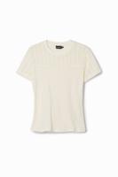T-shirt opengewerkte patch - WHITE - M